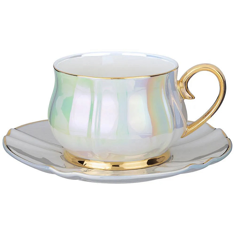 Чайная пара из фарфора 200 мл Porcelain Pearl Жемчужный Чайная пара из фарфора 200 мл Porcelain Pearl Жемчужный в Рязани | Loft Concept