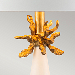 Настольная лампа с декоративным элементом золотого цвета и цилиндрическим абажуром из папье-маше светлого оттенка Flambeau варинант исполнения - 2 | Loft Concept в Рязани