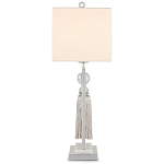 Настольная лампа с прямоугольным тканевым абажуром на белом мраморном основании Silver Threads варинант исполнения - 2 | Loft Concept в Рязани