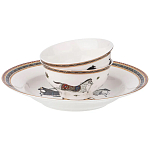 Сервиз обеденный из фарфора с изображением лошадей на 6 персон 23 предмета Porcelain Horse Set  варинант исполнения - 1 | Loft Concept в Рязани