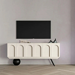 Дизайнерский комод с фактурным фасадом и чёрной ножкой в форме шара Samanta варинант исполнения - 3 | Loft Concept в Рязани