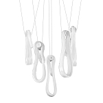 Подвесной светильник белого цвета с 6-ю изогнутыми плафонами Flow Loop варинант исполнения - 1 | Loft Concept в Рязани