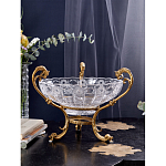 Чаша из прозрачного рельефного стекла на бронзовой подставке Eden Garden варинант исполнения - 4 | Loft Concept в Рязани