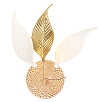 Бра с декоративными белыми и золотыми листьями на текстурном основании Wintery flovers варинант исполнения - 2 | Loft Concept в Рязани