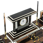 Настольный письменный набор с часами из природного камня обсидиана Team leader варинант исполнения - 5 | Loft Concept в Рязани