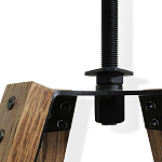 Барный стул со спинкой и металлической подставкой на 4-х деревянных ножках Зеленый Велюр Vendramin Chair варинант исполнения - 6 | Loft Concept в Рязани