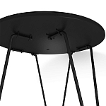 Стол журнальный с круглой столешницей из стекла на 3-х черных ножках Beige Marble варинант исполнения - 5 | Loft Concept в Рязани