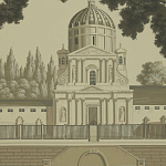 Обои ручная роспись Monuments of Paris Terre Foncée on scenic paper варинант исполнения - 2 | Loft Concept в Рязани