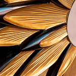 Зеркало-солнце в раме золотого и черного цвета Rays of Peace варинант исполнения - 2 | Loft Concept в Рязани