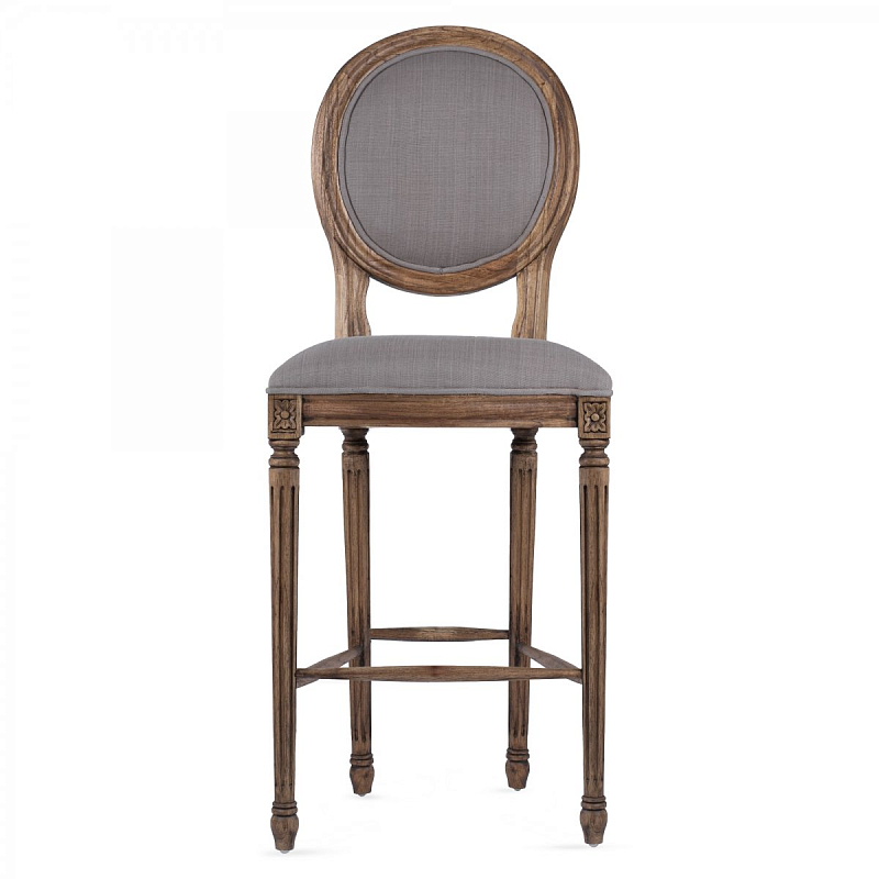 Барный стул REGENCY MEDALLION BARSTOOL Taupe Linen Дерево Акация Серый Барный стул REGENCY MEDALLION BARSTOOL Taupe Linen Дерево Акация Серый в Рязани | Loft Concept