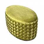 Пуф овальный плетеный оливкового цвета Pool Woven Velour варинант исполнения - 3 | Loft Concept в Рязани