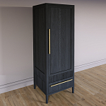 Узкий Шкаф Primo с 2 выдвижными ящиками Черный дуб варинант исполнения - 3 | Loft Concept в Рязани