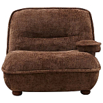 Кресло без подлокотников коричневое ну круглых деревянных ножках Loup Plush Armchair Brown варинант исполнения - 5 | Loft Concept в Рязани