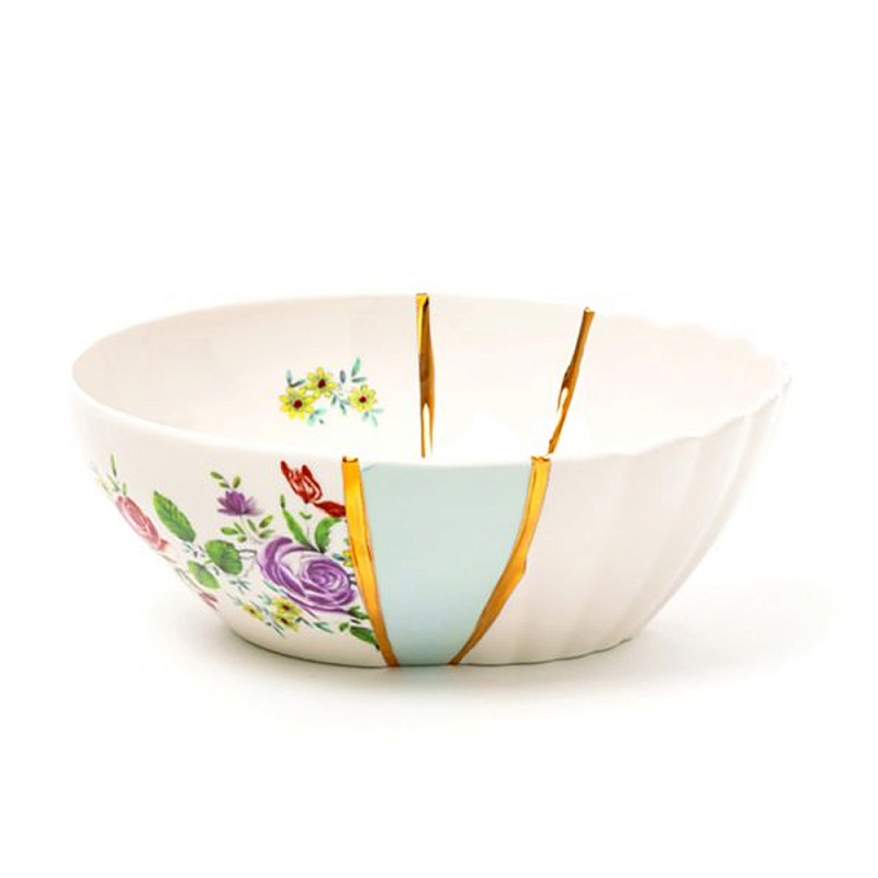 Салатник Seletti Kintsugi 2 Белый Золотой Мульти Салатник Seletti Kintsugi 2 Белый Золотой Мульти в Рязани | Loft Concept
