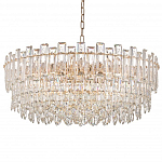 Круглая люстра с хрустальными подвесками на золотистом каркасе Gorgeous Crystal Light варинант исполнения - 9 | Loft Concept в Рязани