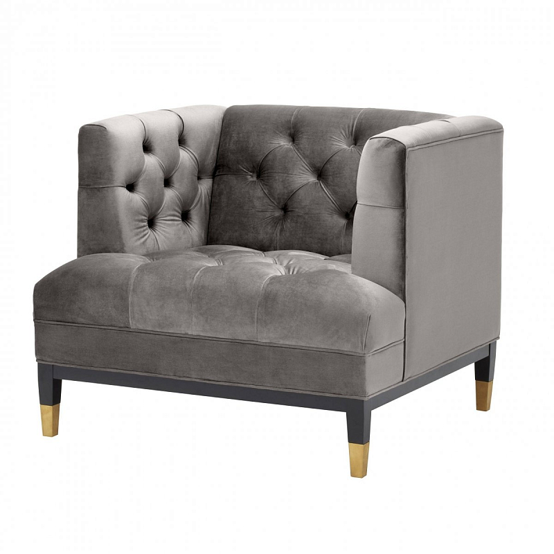 Кресло Eichholtz Chair Castelle Grey Серый Черный Латунь в Рязани | Loft Concept 
