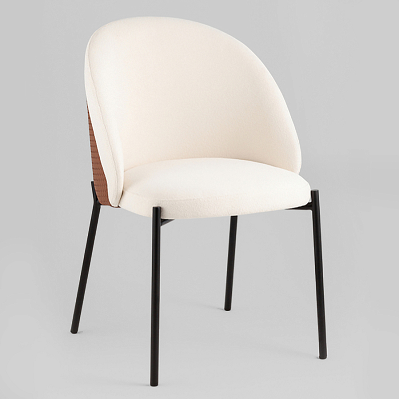 Стул обеденный Mauldine с экокожей Молочный Черный Охра в Рязани | Loft Concept 