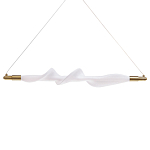 Люстра горизонтальная с волнистым белым плафоном Golden Swirl варинант исполнения - 1 | Loft Concept в Рязани