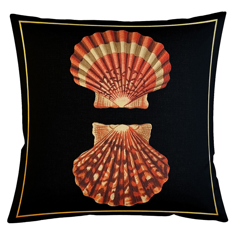 Декоративная подушка Scallop Бежевый Черный Декоративная подушка Scallop Бежевый Черный в Рязани | Loft Concept