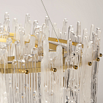 Люстра круглая с прозрачными стержнями разной длины Textured Glass Chandelier варинант исполнения - 7 | Loft Concept в Рязани