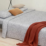 Постельное белье серого цвета с рисунком 200х220 см Blossom Essence варинант исполнения - 5 | Loft Concept в Рязани