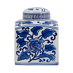 Ваза с крышкой в китайском стиле Oriental Blue & White Ornament Vases варинант исполнения - 2 | Loft Concept в Рязани