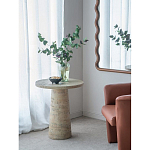 Столик приставной с круглой столешницей Textured Cream Table варинант исполнения - 7 | Loft Concept в Рязани