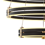 Люстра светодиодная с 3-мя плафонами в форме колец из акрила и алюминия с пультом для регулировки света Ring Horizontal Anthracite варинант исполнения - 4 | Loft Concept в Рязани