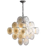 Люстра  с каскадом из круглых декоративных элементов  White Clear Glass Chandelier варинант исполнения - 1 | Loft Concept в Рязани