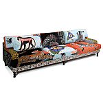 Большой Трехместный Диван с цветным принтом Qalakabusha Large Sofa варинант исполнения - 3 | Loft Concept в Рязани