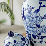 Ваза с крышкой и синим цветочным узором Blue & White Ornament  варинант исполнения - 6 | Loft Concept в Рязани