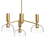 Люстра с 3-мя прозрачными полусферическими плафонами из стекла Alora Mood варинант исполнения - 1 | Loft Concept в Рязани