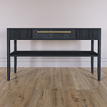 Дизайнерская Консоль с полкой и ящиком Primo Черный дуб варинант исполнения - 1 | Loft Concept в Рязани