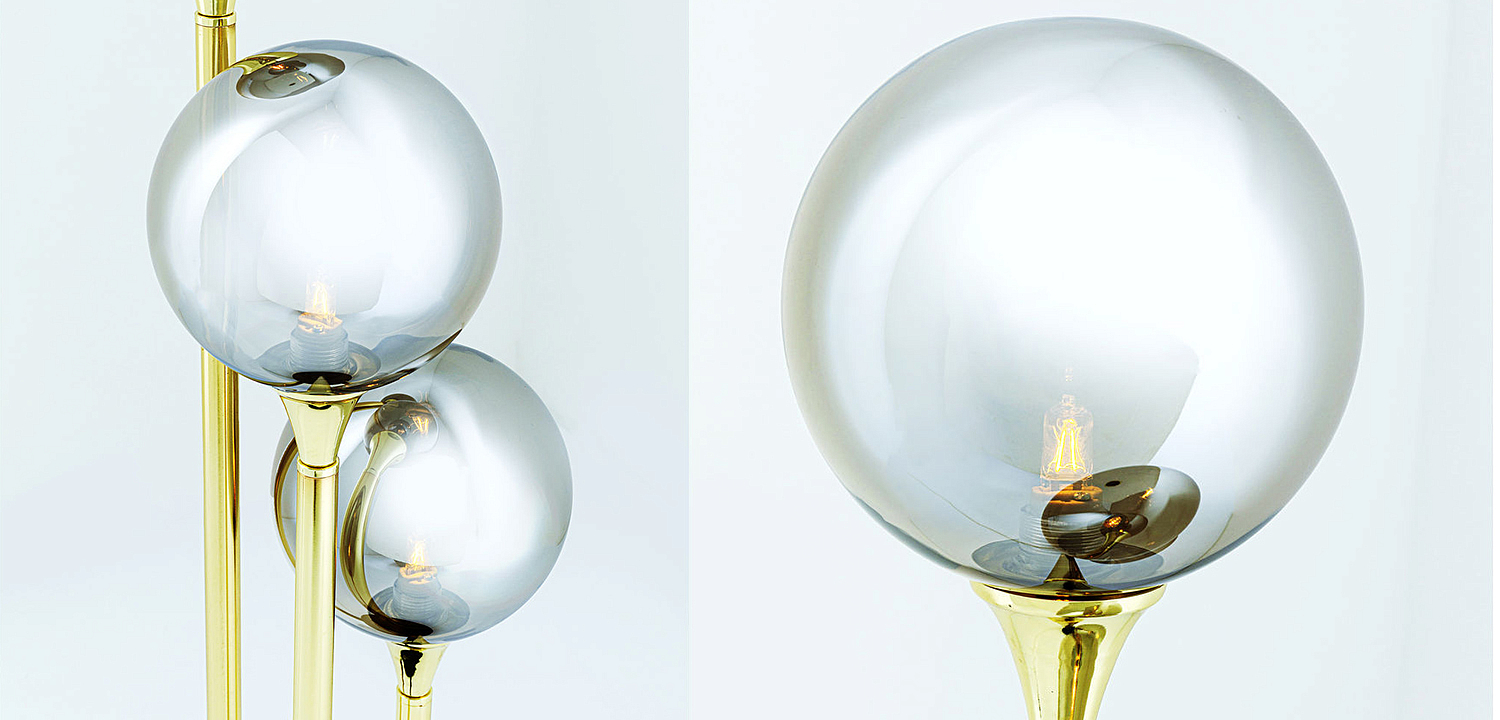 Настольная лампа Three Gray Transparent Balls Настольная лампа Three Gray Transparent Balls - Loft-Concept в Рязани