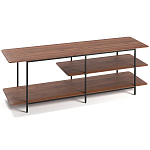 ТВ-тумба с полками из массива ореха Derick Wooden TV Stand варинант исполнения - 2 | Loft Concept в Рязани