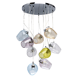 Люстра каскадная с 9-ю разноцветными стеклянными плафонами Kaleido варинант исполнения - 2 | Loft Concept в Рязани