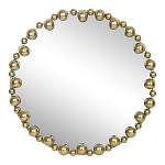 Зеркало круглое в фактурной золотистой раме из металла Mirror Golden Placer варинант исполнения - 1 | Loft Concept в Рязани