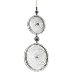 Подвесной светильник с круглым плафоном из рельефного стекла Peony Glass Chrome Hanging Lamp варинант исполнения - 1 | Loft Concept в Рязани