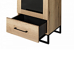 Шкаф-витрина в стиле лофт с чёрной стеклянной дверью Urban Style Space варинант исполнения - 4 | Loft Concept в Рязани