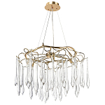 Люстра с хрустальными подвесками в виде капель Droplet Crystal Gold Chandelier 8 варинант исполнения - 2 | Loft Concept в Рязани