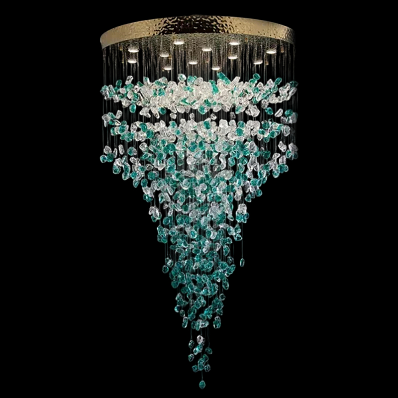 Люстра зеленая каскадная Green Light CascadeDroplet Chandelier Золотой Прозрачный Зеленый Люстра зеленая каскадная Green Light CascadeDroplet Chandelier Золотой Прозрачный Зеленый в Рязани | Loft Concept