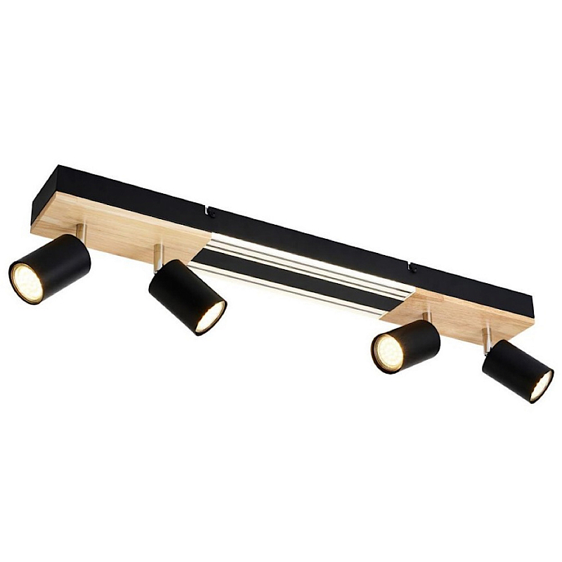 Потолочный светильник черный 70см GAVIN WOOD Черный матовый Прозрачный в Рязани | Loft Concept 