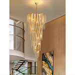 Люстра многоярусная с каркасом из металла и прозрачными подвесками FAIRYTREE Light варинант исполнения - 6 | Loft Concept в Рязани