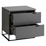 Тумба прикроватная цвета графит с ящиками Strict Lines варинант исполнения - 4 | Loft Concept в Рязани