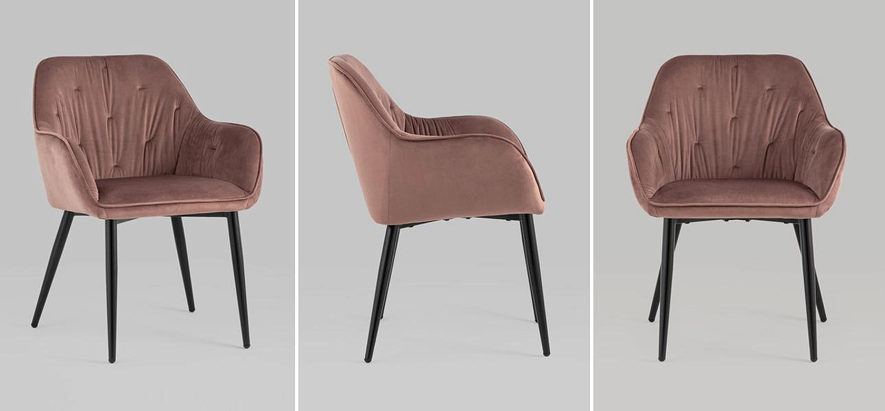 Стул CHANTAL Chair капитоне Пыльно-Розовый Велюр Стул CHANTAL Chair капитоне Пыльно-Розовый Велюр - Loft-Concept в Рязани