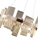 Люстра подвесная круглая с рифлёными прозрачными элементами и золотым основанием Aurea Vista варинант исполнения - 2 | Loft Concept в Рязани