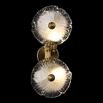 Бра с ветвистыми бронзовыми элементами и стеклянными рифлеными дисками Textured Glass Bra варинант исполнения - 3 | Loft Concept в Рязани