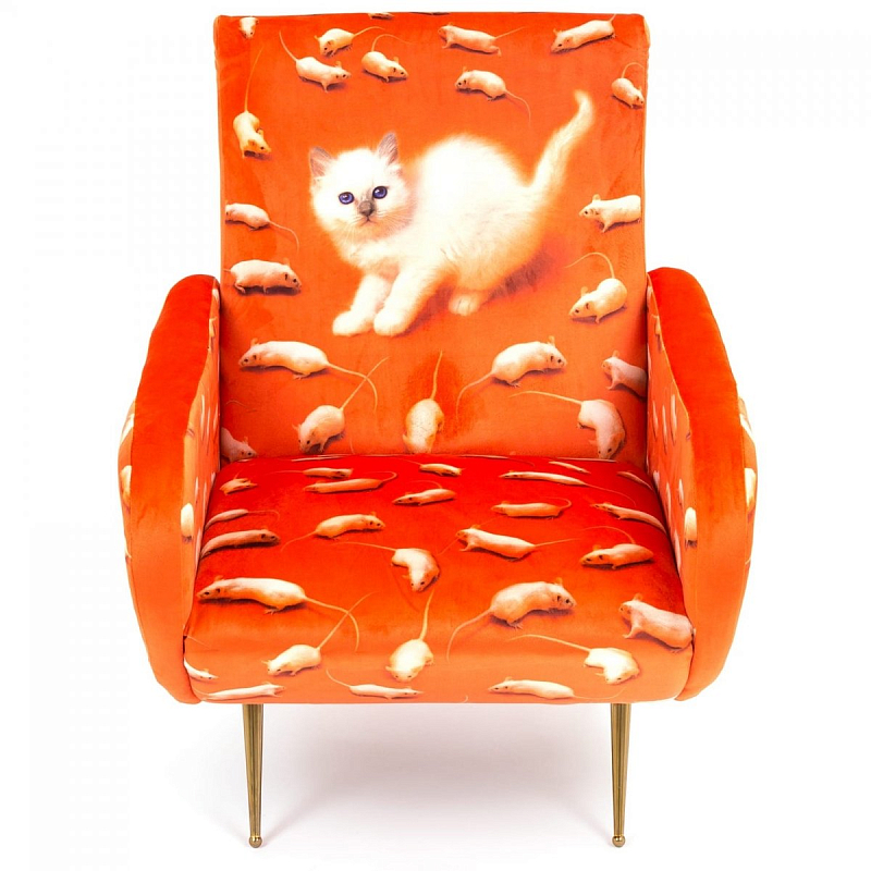 Кресло Seletti Armchair Kitten Оранжевый Латунь Кресло Seletti Armchair Kitten Оранжевый Латунь в Рязани | Loft Concept