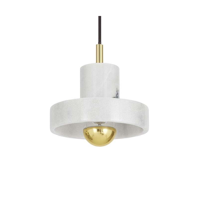 Подвесной светильник Tom Dixon Stone Pendant White Белый Золотой Подвесной светильник Tom Dixon Stone Pendant White Белый Золотой в Рязани | Loft Concept