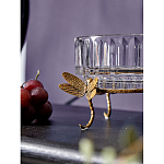 Чаша из прозрачного стекла на бронзовых ножках в виде стрекоз Eden Garden варинант исполнения - 4 | Loft Concept в Рязани